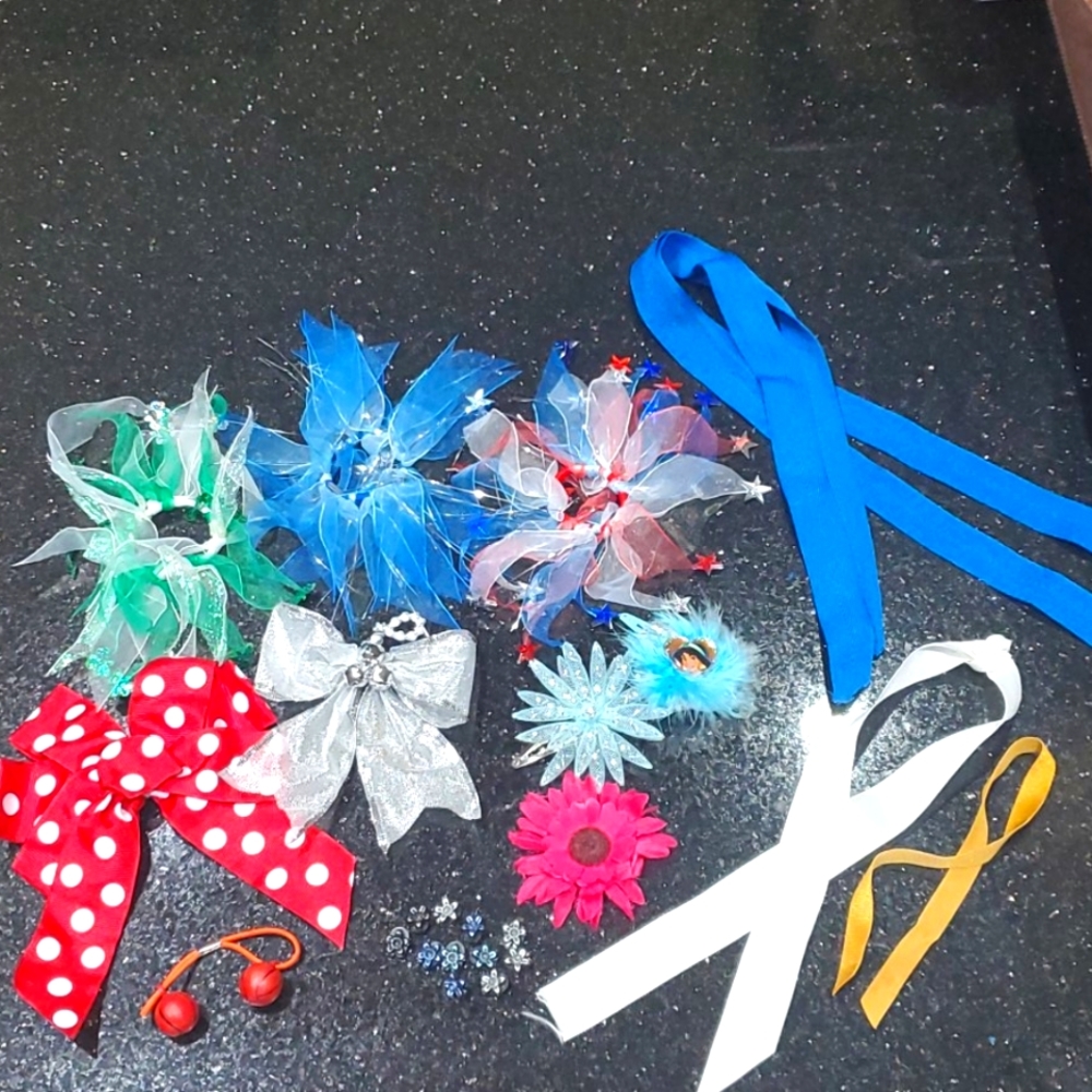 Lot of hair bows and clips